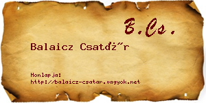 Balaicz Csatár névjegykártya